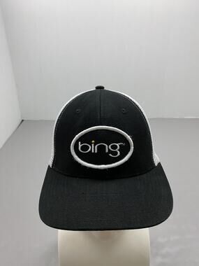Hat Cap Snap Back One Size Black Bing Trucker Mesh Back Adjustable Mens